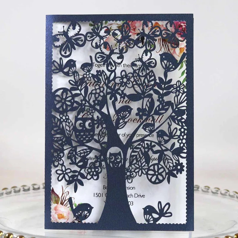 100 шт. лазерная резка свадебные пригласительные открытки элегантное большое