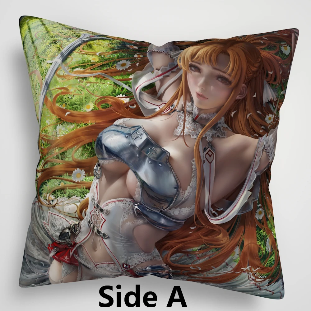Подушка двусторонняя из аниме Асуна с изображением САО меча онлайн чехол для