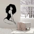 Виниловая наклейка на стену, африканская красота, сексуальное тело, черная леди, спа, Парикмахерская, наклейка, фреска, украшение для дома, спальни, художественная Наклейка на стену, FZ51