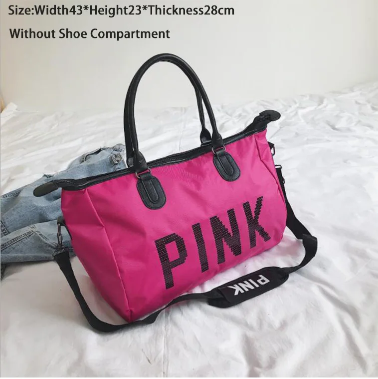 without shoe bag Коврик для йоги, водонепроницаемая сумка, легкая спортивная сумка для кроссовок, спортивная сумка розового цвета с пайетками, спортивная сумка для фитнеса и обуви, дорожная сумка, гаджеты для тренажерного зала - Цвет: without shoe bag