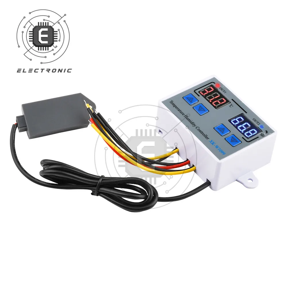

Термометр-Гигрометр W1099 с цифровым дисплеем, устройство для контроля температуры и влажности с нагревателем и охлаждением, 1 шт.