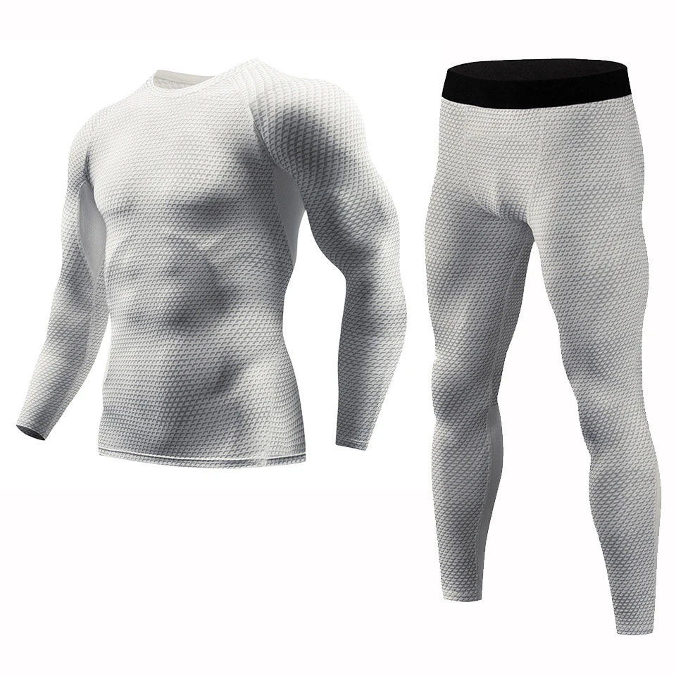 Спортивная мужская футболка для бега + штаны комплект спортзала компрессионная