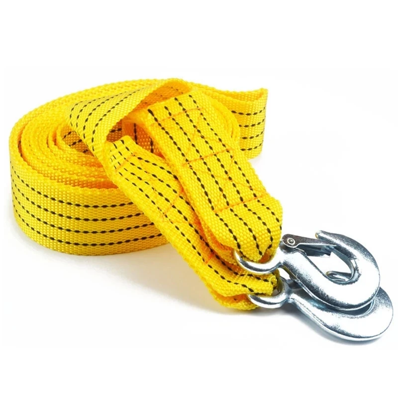 

3Ton 3m Powerful Car Towing Rope Auto Tow Cable Strap Bind Pull Rope with Hooks Towing Ropes Suitable for Car Motorcycle Vehicle