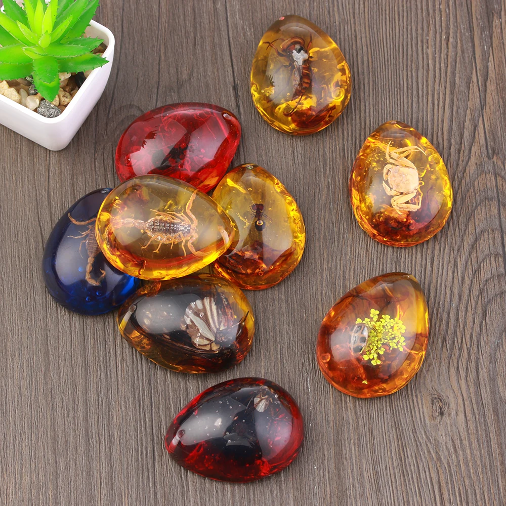 1 шт. модные натуральные насекомые янтарный цвет оригинальные скорпионы Бабочка