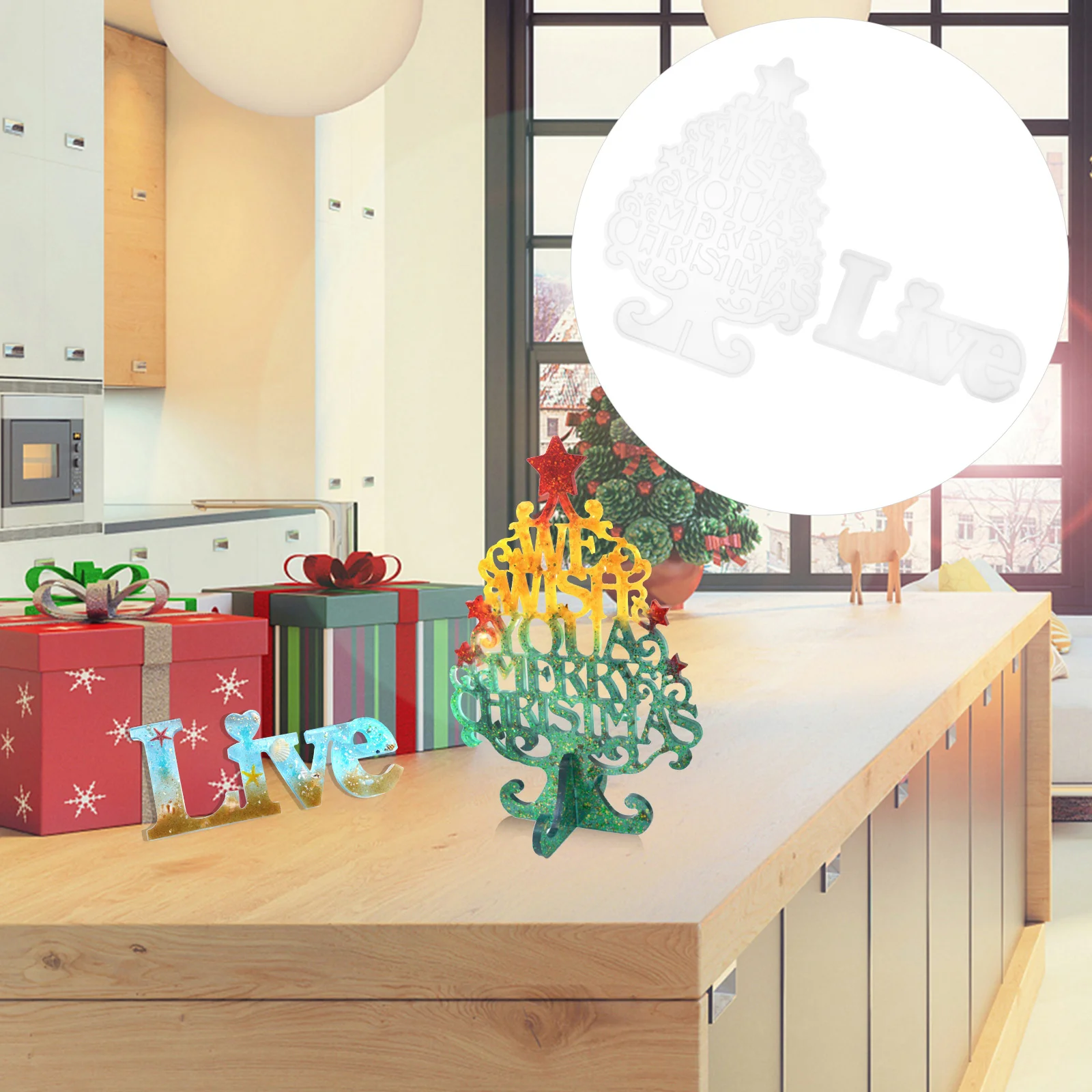 2 шт. DIY Ручная форма Кристалл эпоксидная Форма рождественские аксессуары # q4 | Дом