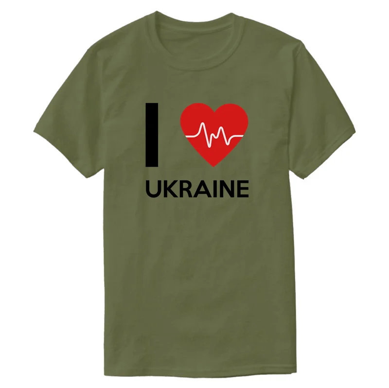 Классическая футболка с круглым воротником и надписью I Love Ukraine для мужчин женщин