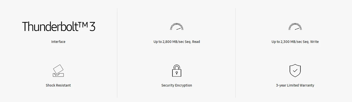 Samsung SSD External X5 2 ТБ 1 ТБ 500GB внешний твердотельный HDD жесткий диск Thunderbolt 3(40 Гбит/с) и обратно совместимый телефон