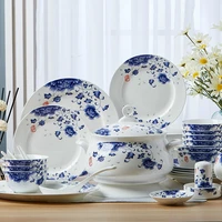 56 heads bone china tableware ceramics dinner dish rice salad noodles bowl taste dish rice bowl chinese style dinnerware sets