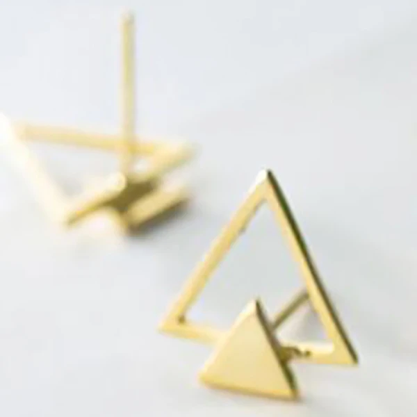 Product 1 Gold OL геометрические треугольные серьги-гвоздики серьги Настоящее серебро 925 проба для женщин помолвка прекрасные модные ювелирные аксессуары подарок - Цвет камня: Product 1 Gold