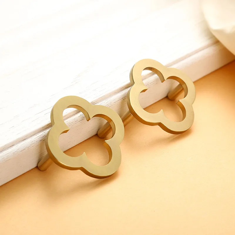 

4Pcs/Lot Brass Furniture Handles Copper Cabinet Knobs Wardrobe Dresser Drawer Knobs Kitchen Handle Cupboard Door Pulls Hardware