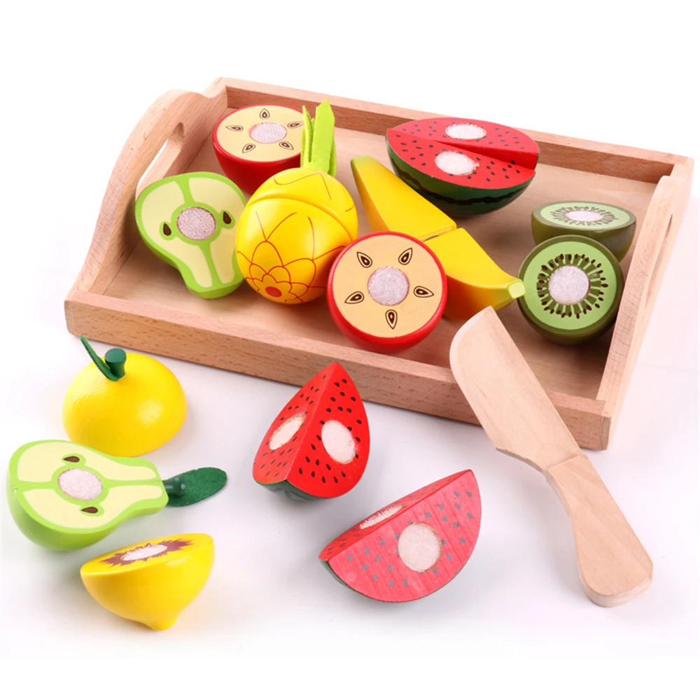 

Набор пластиковых деревянных игрушек для кухни, корзина для фруктов и овощей, имитация игрушечного домика для раннего развития, подарки для...