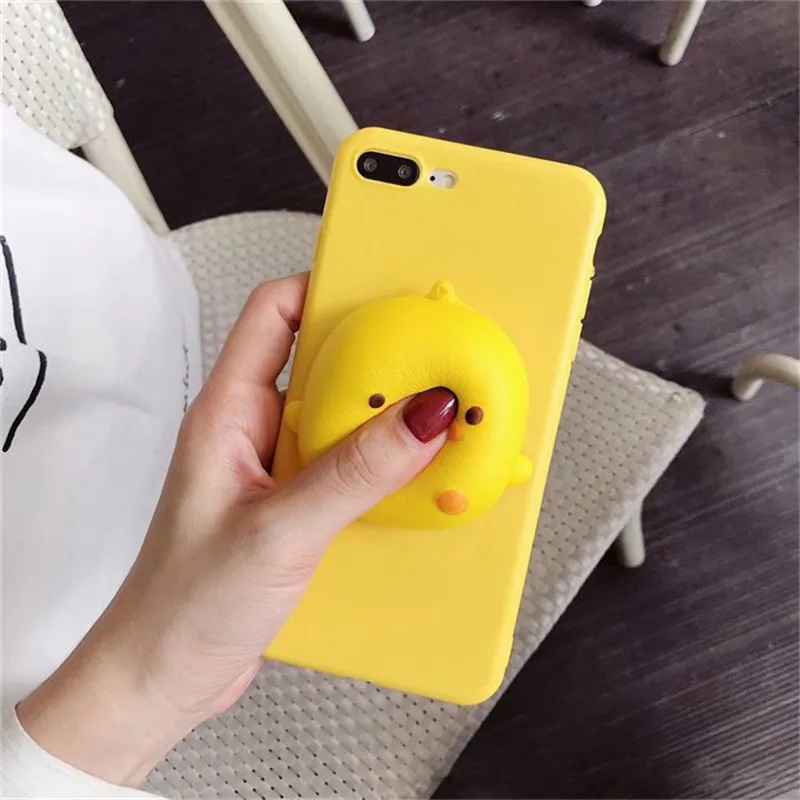 Exhard 3D Squeezable Yellow Duck Doll Phone Case For Huawei P20 P10 P30 Lite Mate 20 Honor 10 Nova 4 5 Silicone Cover | Мобильные