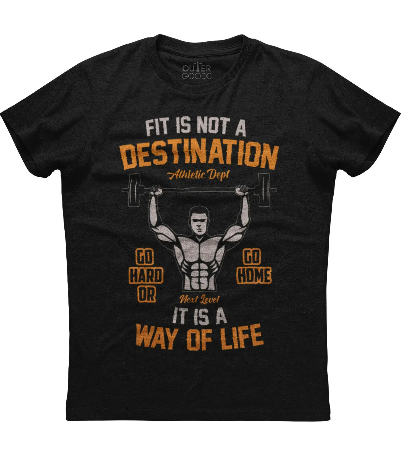 

Fit Is Not A Destination Way Of Life Mens Short Sleeve New Cotton Black T-shirt