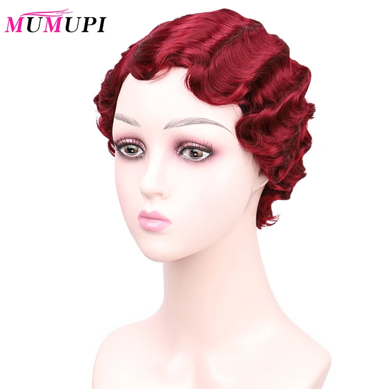 MUMUPI короткие кудрявые синтетические парики для черных женщин термостойкие