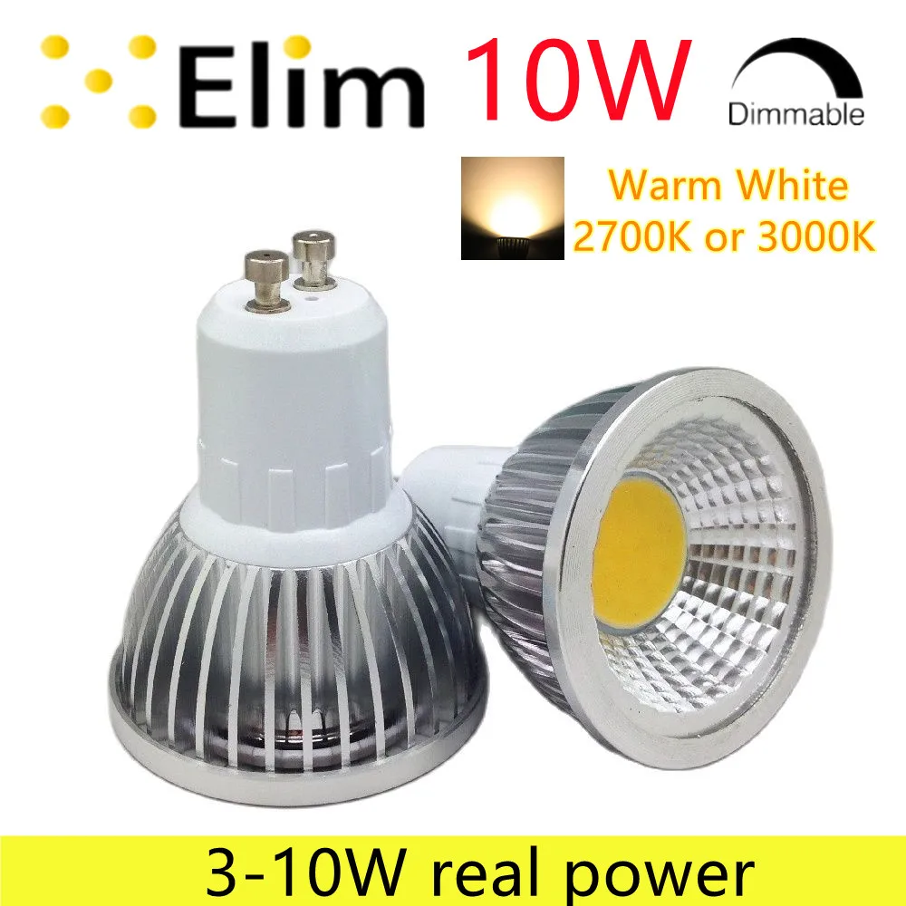 LED Spotlamp GU10 COB Bulb Lamp E27 E14 220V 110v Dimmable 2700K Holegen Warm White 3W 5W 7W 10W High Power Bombillas Lampada