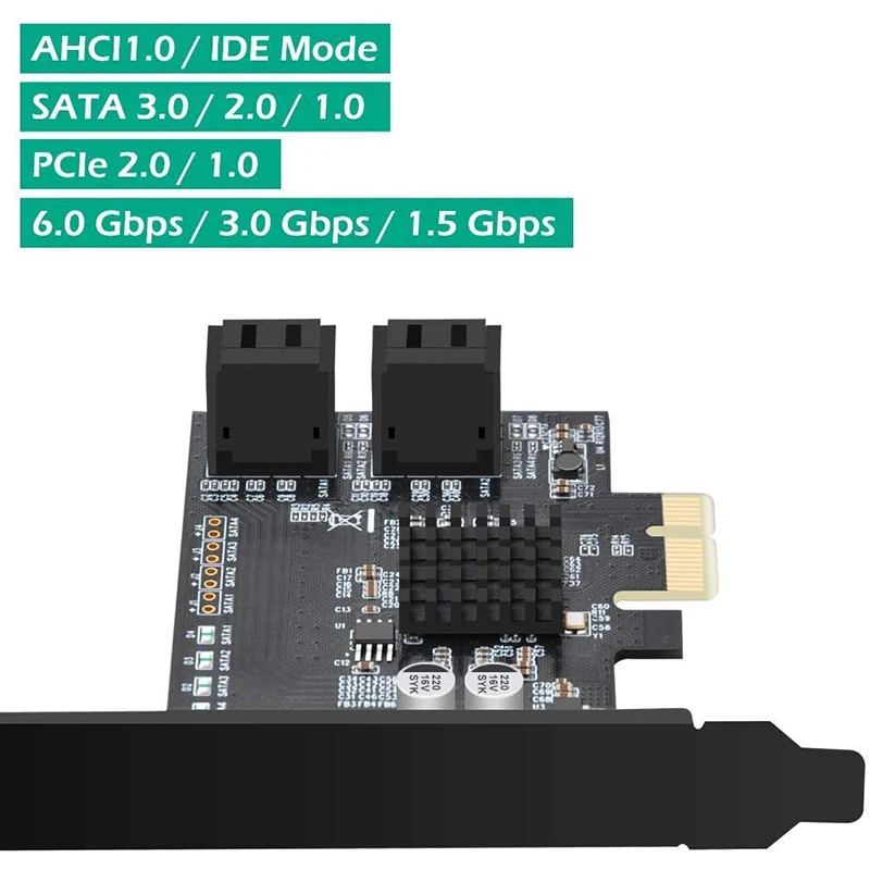 адаптер pcie 20x1 на 4 порта sata карточк