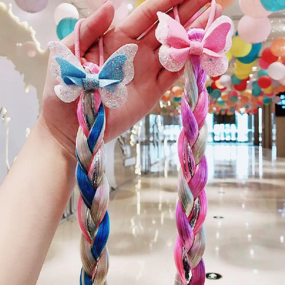 Diademas de colores para ni&ntilde;a, lazo de sirena, corbata para el pelo, diadema larga trenzada-1