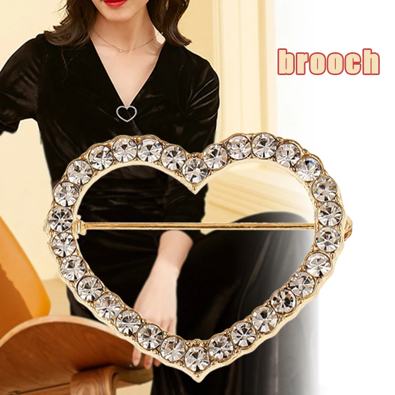 Женская модная брошь в Корейском стиле форме сердца со стразами|Броши| |