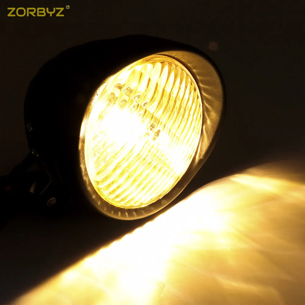 ZORBYZ мотоцикл 12 В Хромированный Ретро металлический противотуманный фонарь с