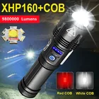 980000 лм XHP160 супер мощный яркий светодиодный фонарик 18650 26650 фонарик Перезаряжаемый USB тактический фонарик Высокая мощность COB фонарик