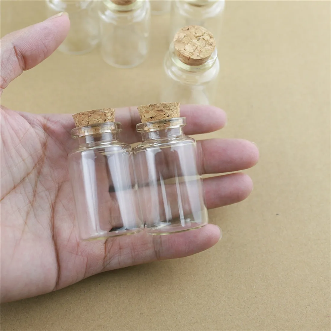 50pcs/lot 30*50mm 20ml DIY Mini Wishing Glass Bottles Cork Crafts Jars Stopper Transparent Empty | Дом и сад
