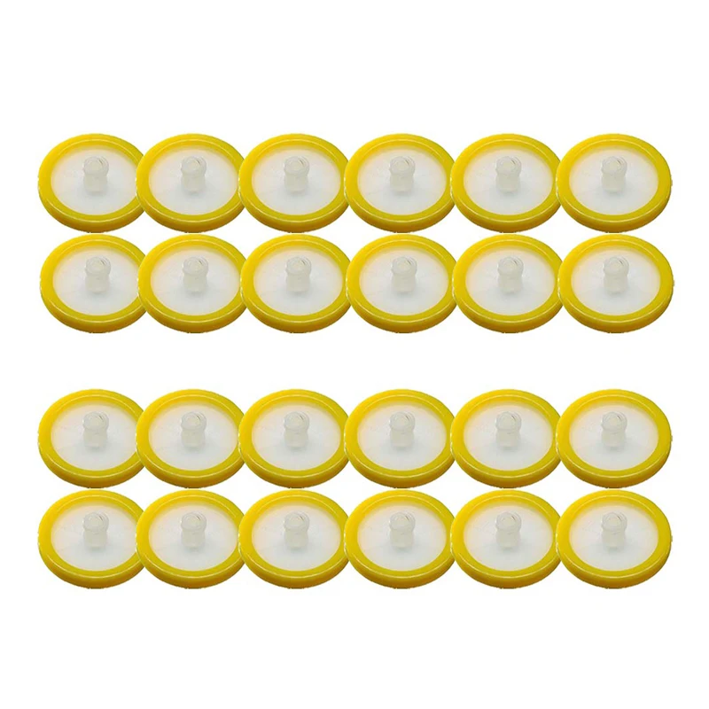 

24pcs Yellow Syringe Filter,Syringe Lab Filters,PES Hydrofilic Membrane 25mm Diameter 0.22um Pore Size