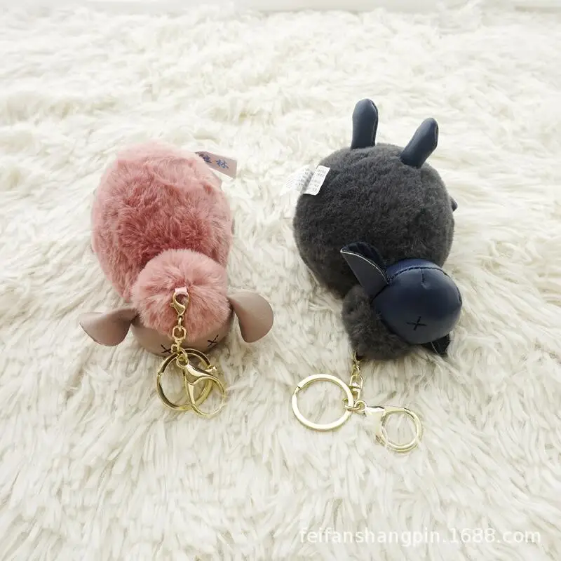 Изделия ручной работы брелок овца настоящая овечья шерсть мех цепочка для ключей