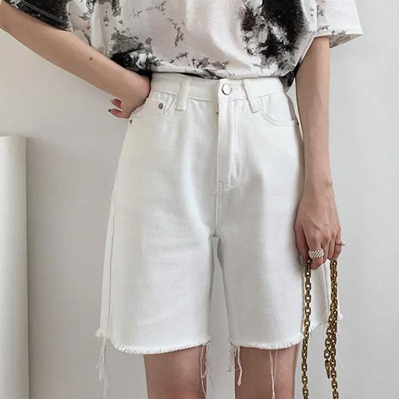 

Genayooa Summer Short Pants Women Casual Loose Blue Jean Shorts High Wasit Streetwear Biker Shorts Women Korean Style Shorts