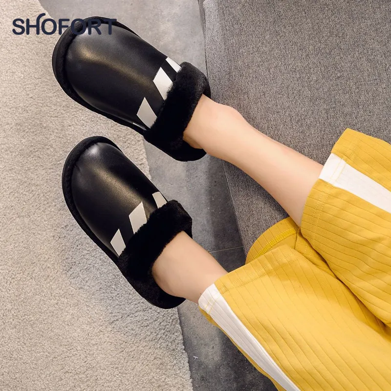 Тапочки SHOFORT женские зимние теплые плюшевые домашние тапочки из искусственной