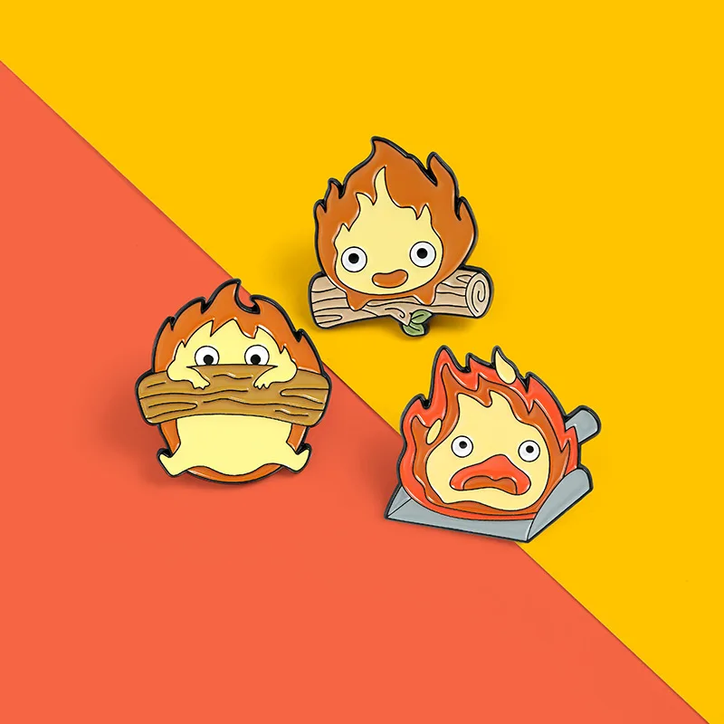 

Animated Character Style Brooch Fire Demon Cassifah Brooch Cartoon Fame Pins Cute Flame Man Brooch Flame Man Enamel Pins