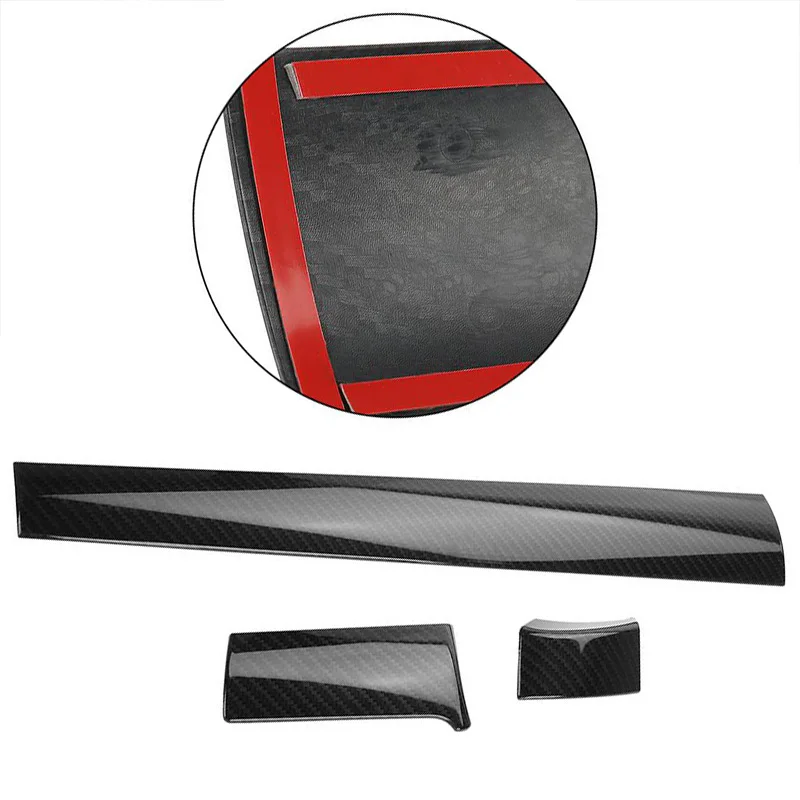 NewFor Honda Civic 2016-2017 3Pcs Carbon Fiber Pattern Car Interior Front Center Control Dashboard Stripe Cover Trim | Автомобили и
