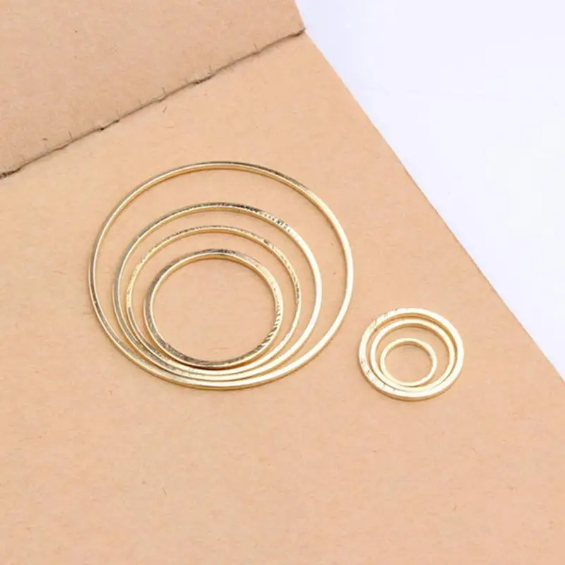 

10PCS/Pack Golden Silver Round Circle Rings For DIY Earrings Making 8/12/15/20/25/30/38mm Pendant Jewelry Accessories Findings