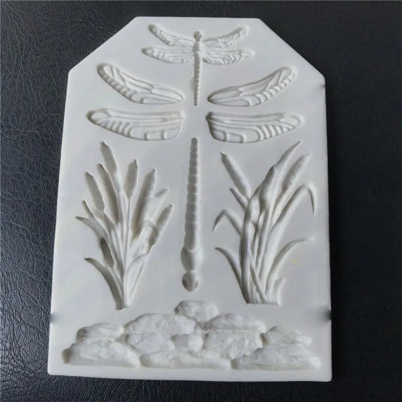 Mold Cake Mould Animal Baking Silicone Pastry Dragonfly Fondant Grass Tree Leaf mold | Дом и сад