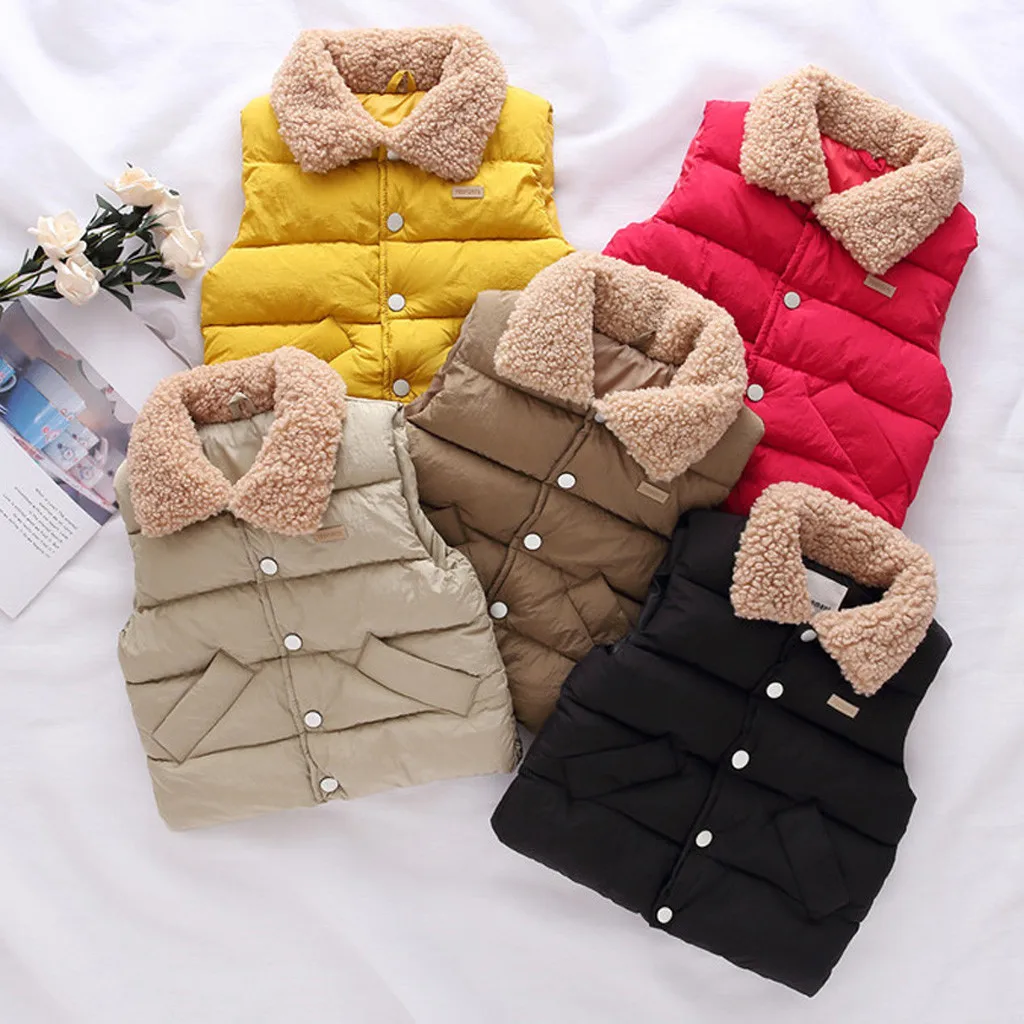 Детская одежда теплые безрукавки для мальчиков и девочек детское плотное пальто
