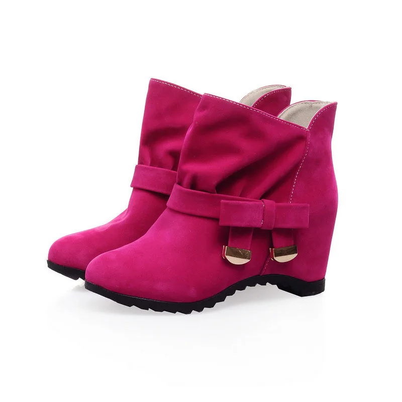

Matte suede raised bow short boots can 40-43 women's Boots