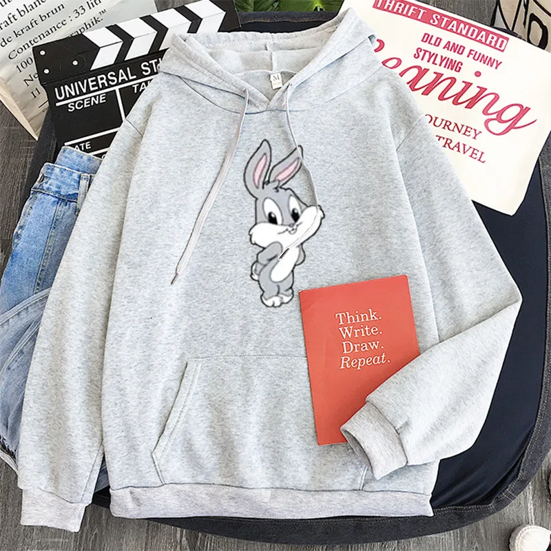 

Autumn and winter Harajuku cute rabbit velvet winter sweatshirt casual long-sleeved thick hooded top hoodie