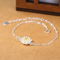 2019 new 925 sterling silver handmade lotus bracelet ethnic style jewelry woman elegant party accessories