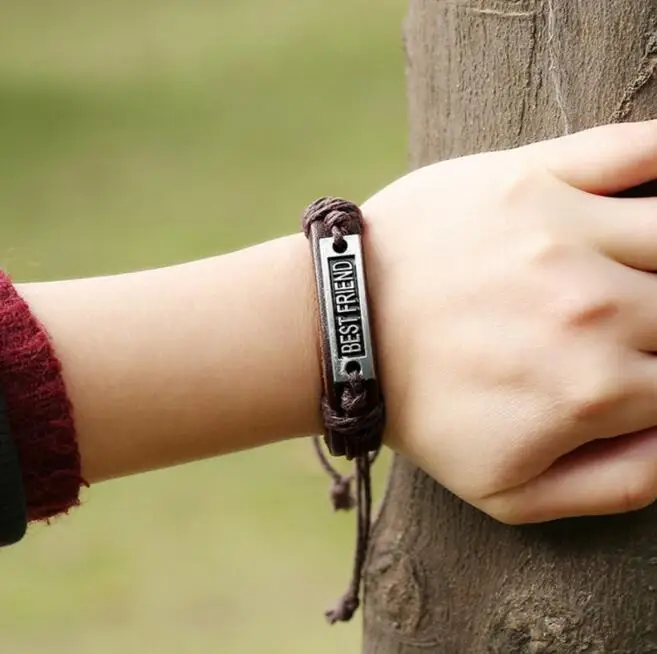Charm Vintage Multilayer Leather Bracelet Women Believe Bracelets Cheap Jewelry Best Friends Gift#28322 | Дом и сад