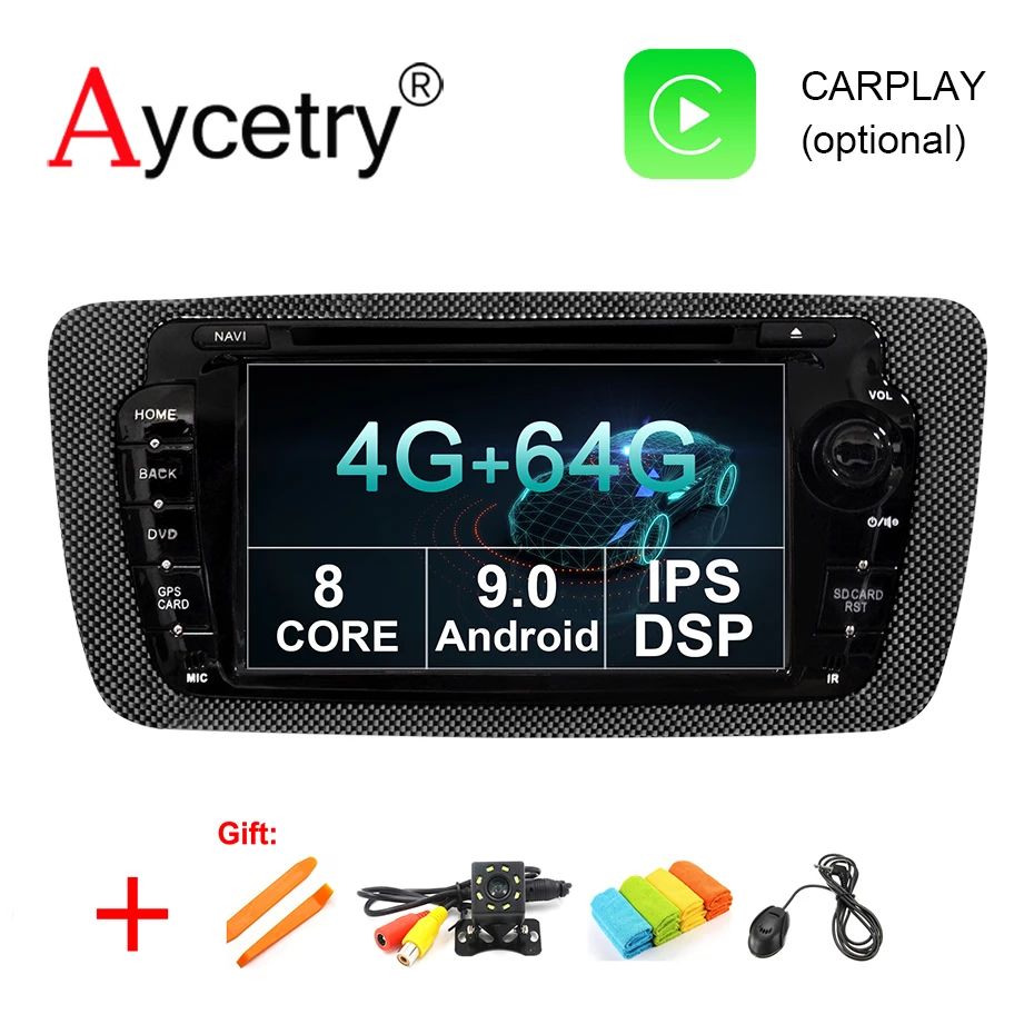 4G 64G Android 9,0 2 din Автомобильный мультимедийный dvd-плеер стерео для сиденья Ibiza Авто Радио fm gps навигация wifi руль BT DAB