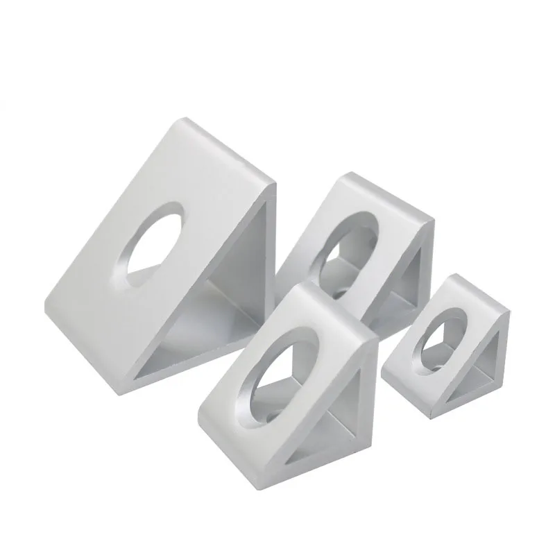 

1pc Aluminum Profile Right Angle Triangle Block Triangle Connector Silver 2020 3030 4040 2040 3060 4080 4545 4590 F CNC 3D Parts