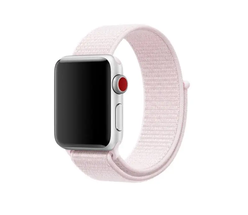 pearl pink Тканые Пояса для Apple Watch band 42 мм 44 мм нейлоновый ремешок Спортивная петля тканевые ремешки для iwatch 5 band 38 мм 40 мм серии 5/4/3/2/1 - Цвет ремешка: pearl pink