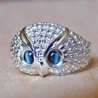 visisap full stone owl rings for woman personality punk cute silver color gifts ring for girl high quality jewelry f208