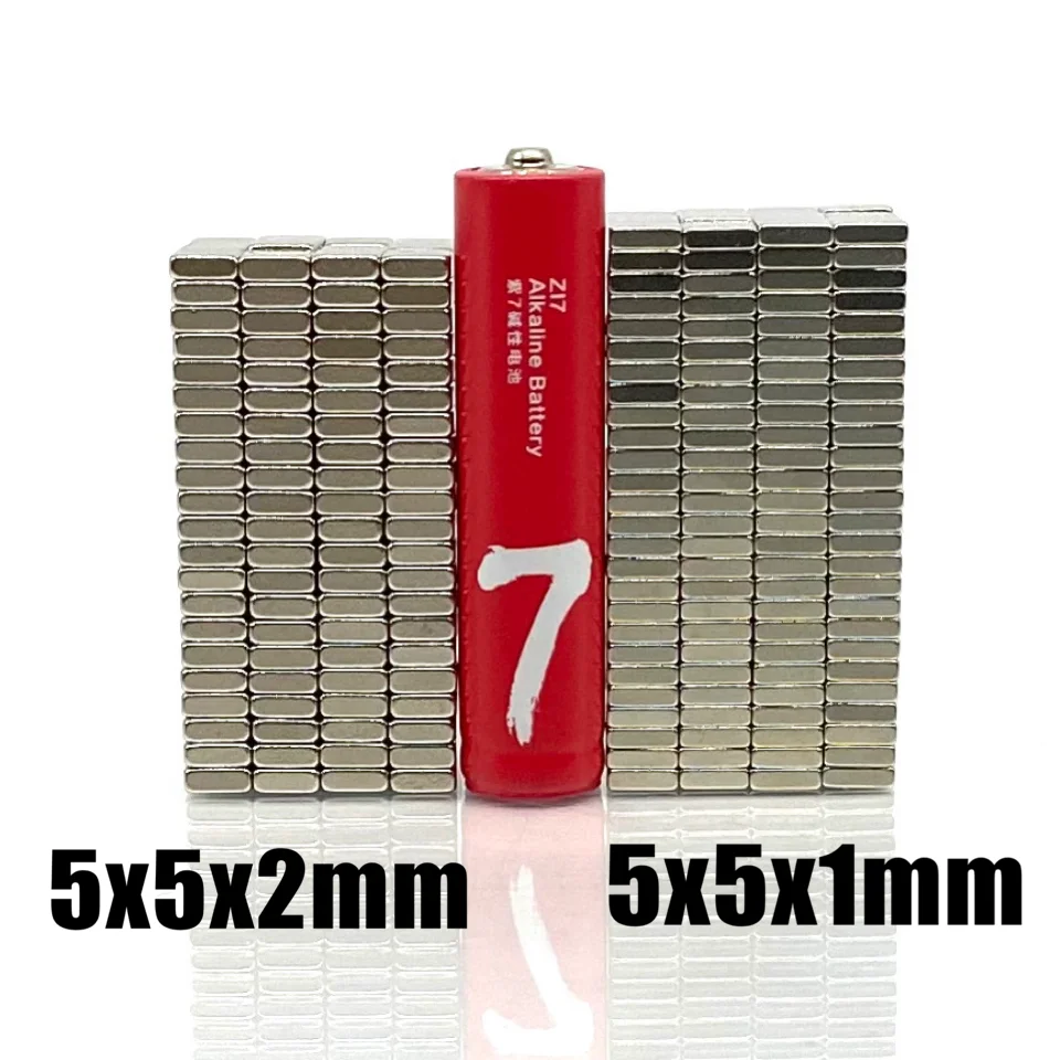 

20-200pcs/lot magnet 5x5x1 5x5x2 N35 Strong Square NdFeB Rare Earth Magnet 5*5*1 5*5*2 Neodymium Magnets 5*5*1 5x5x1.5