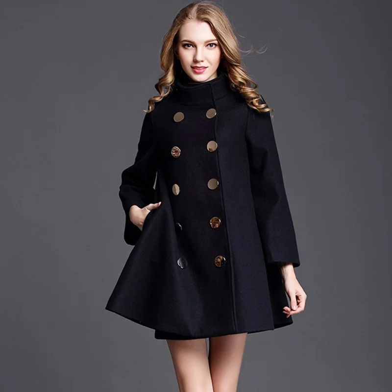 Шерстяное пальто для женщин зима 2019 осенняя Корейская одежда верхняя двубортное