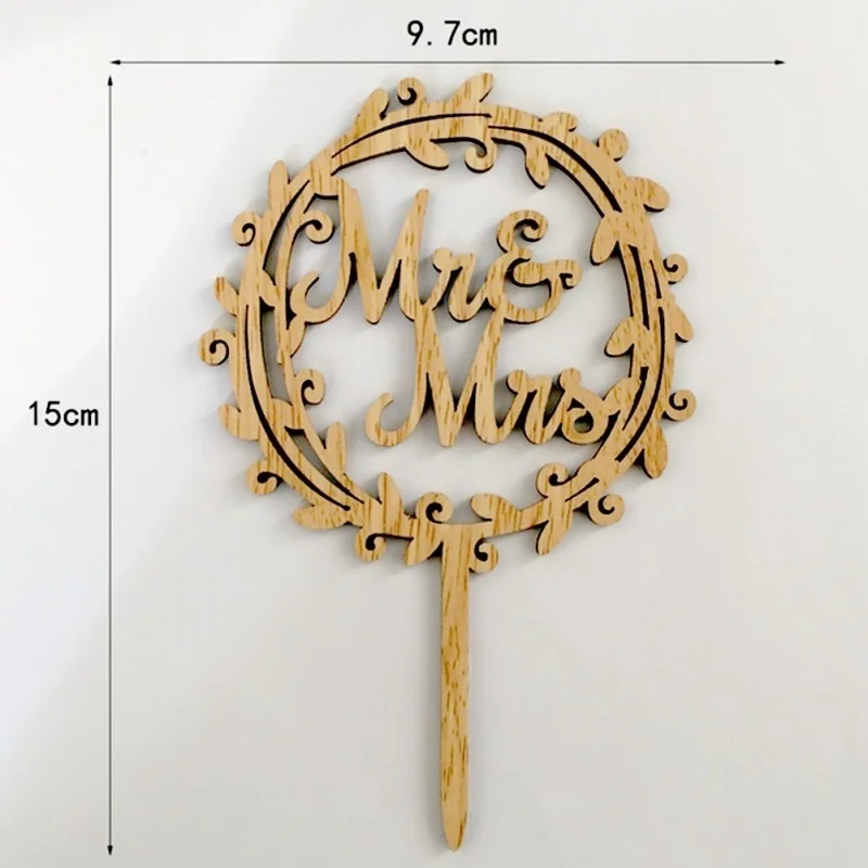 Свадебный торт Топпер декоративные Персонализированные Деревянный С Днем