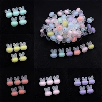 10 30pcs 16mm acrylic beads cute frosted rabbit head loose spacer beads for jewelry making diy handmade bracelets accessories