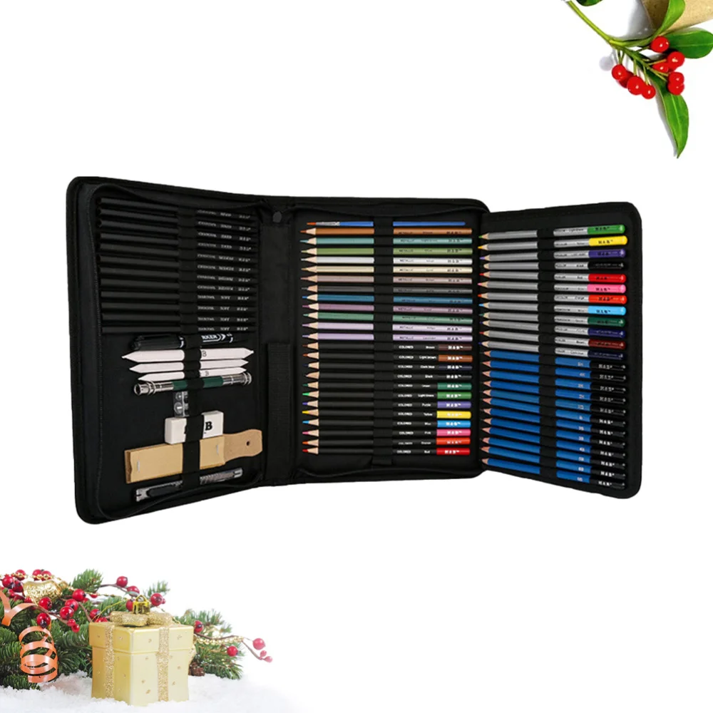 

71 in 1 Colored Pencil Set Painting Pencil Sketchbook Marker Pen Cutter Extender