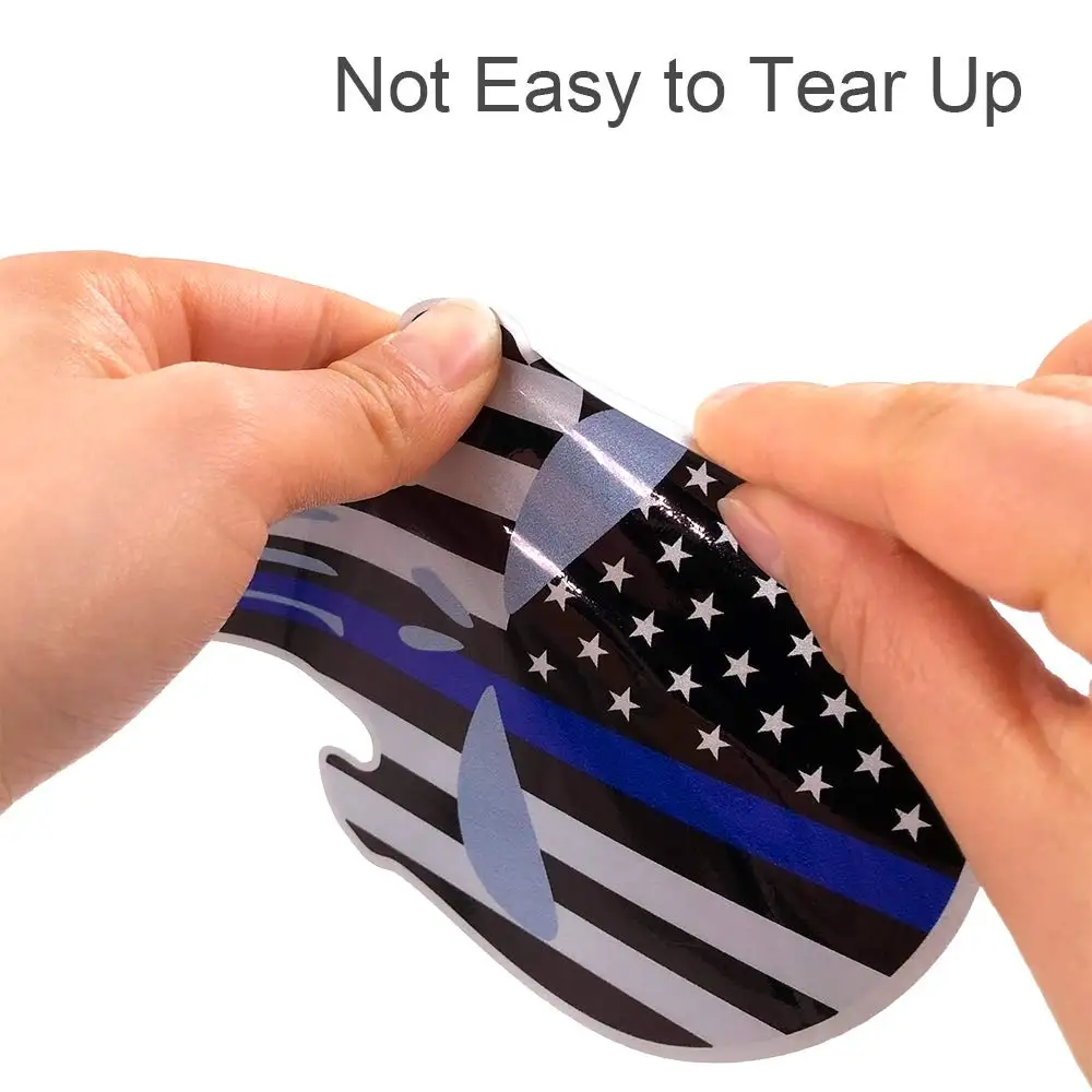 4*6 дюймов Автомобильный Стайлинг Каратель красная синяя линия Череп Наклейки под