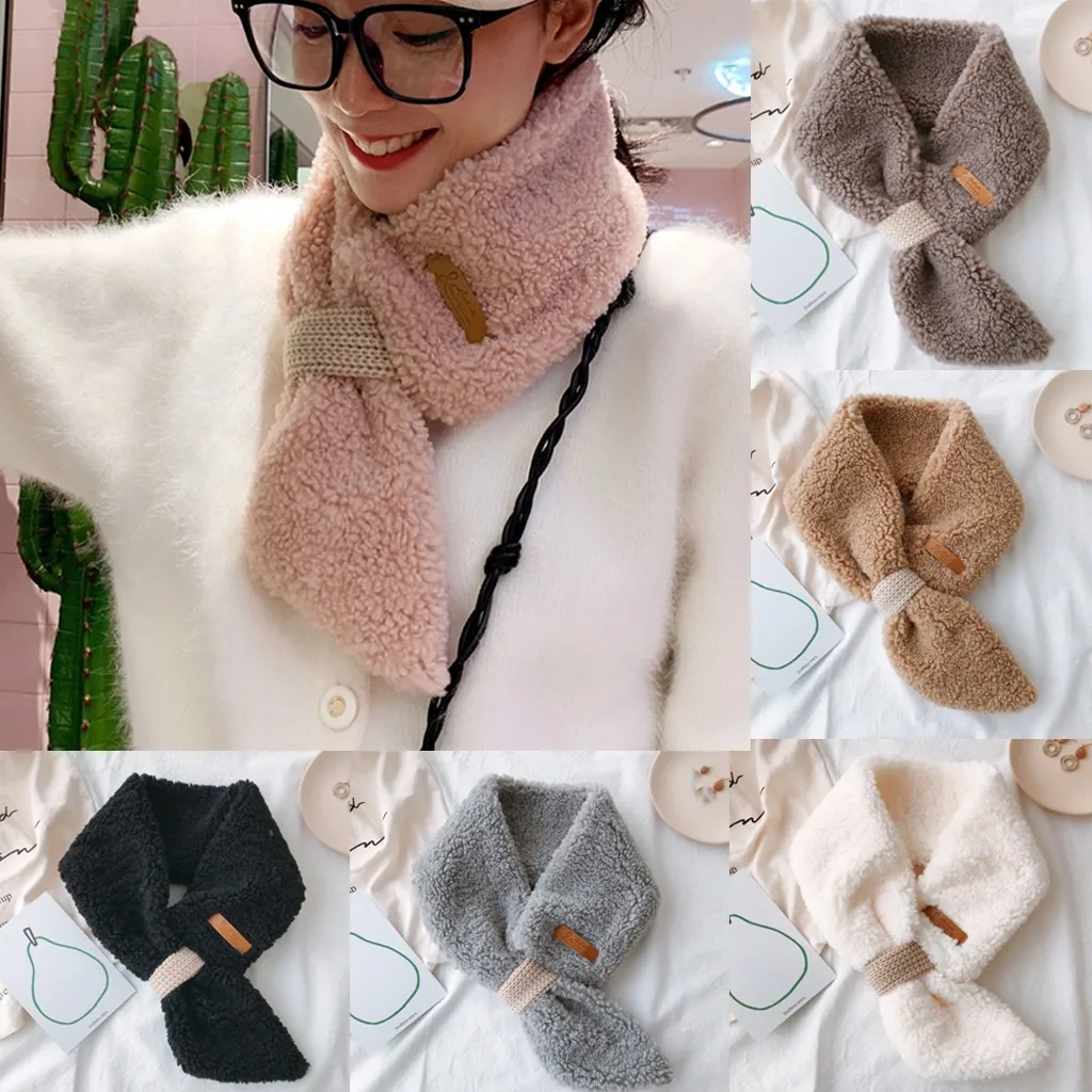 Женский зимний шарф 2019 шарфы из искусственной овечьей шерсти шейный рукав фуляр