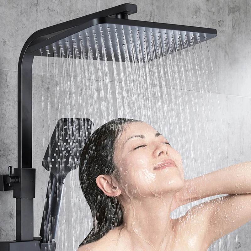 Золотая термостатическая Душевая система для ванной комнаты цифровой набор